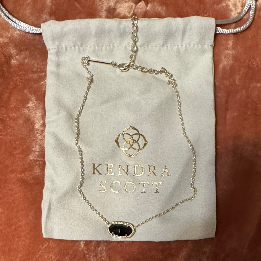 Kendra Scott Gold Necklace with Black Stone